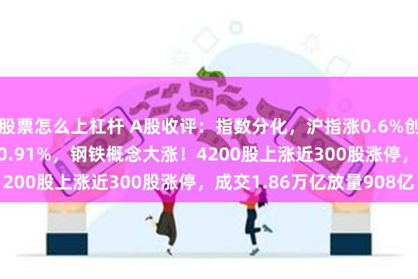 股票怎么上杠杆 A股收评：指数分化，沪指涨0.6%创指跌0.